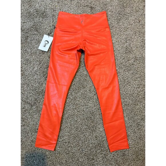 NEW Zyia Tangerine Metallic Plus Light n Tight High-Rise 7/8 24” Leggings Size 2 - Picture 8 of 11